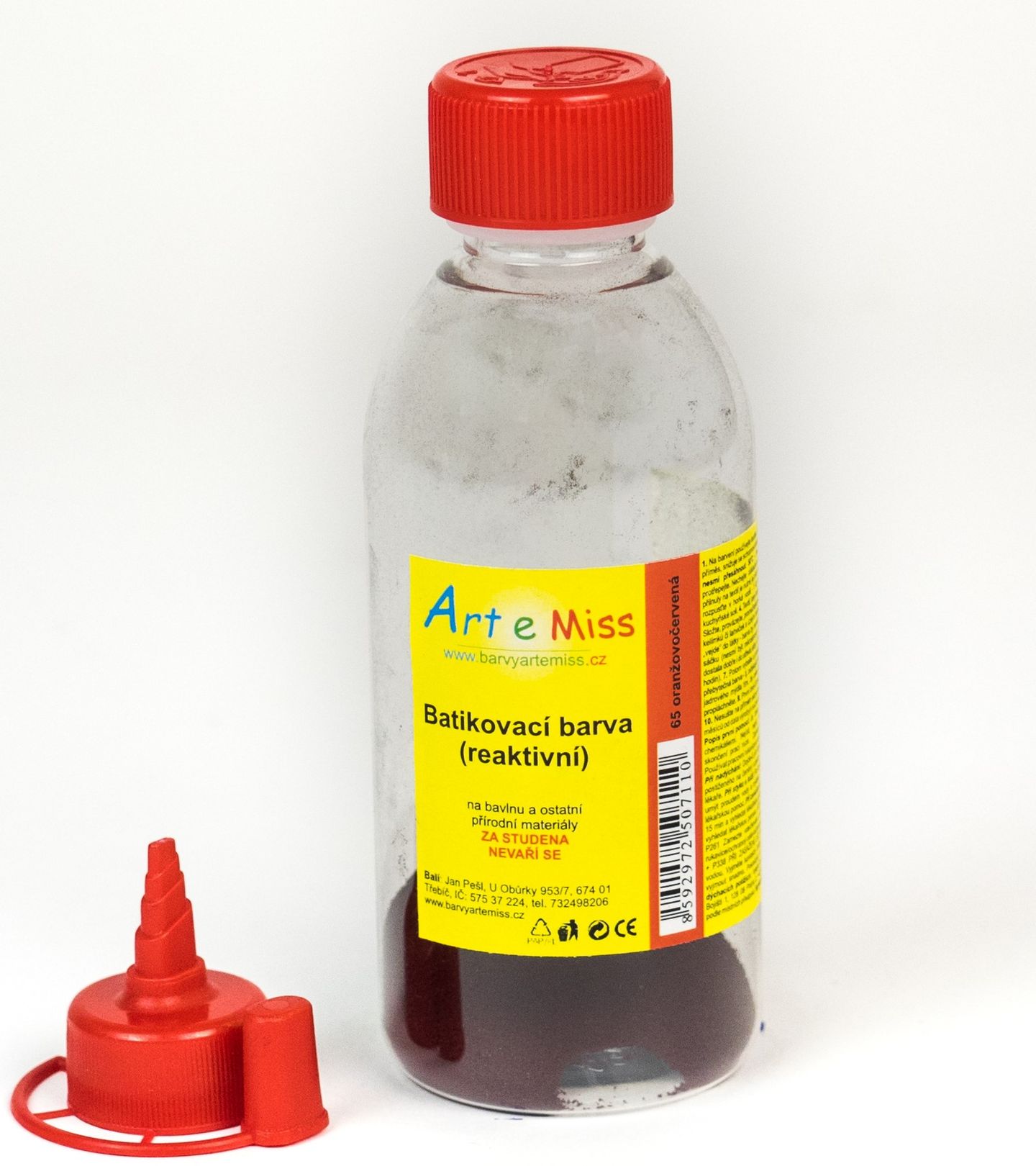 Batikovací reaktivní barva ORANŽOVO ČERVENÁ (batika za studena) - 5 g (na 100 ml barvy)