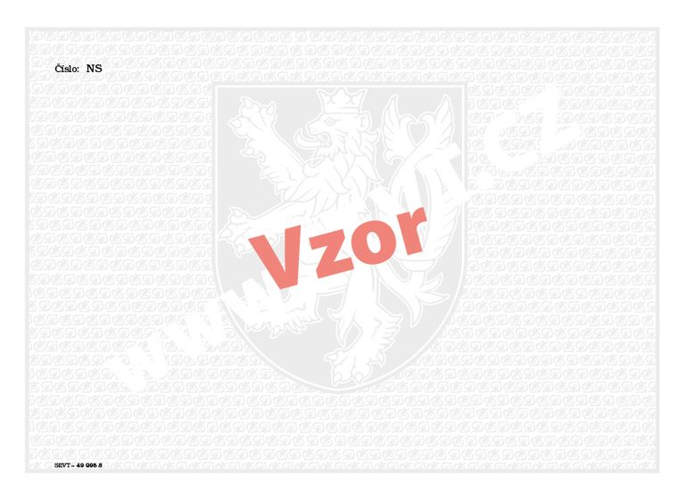 Bianco s vodoznakem - vysvědčení s číslováním (použití pro diplom bakalářský a magisterský)