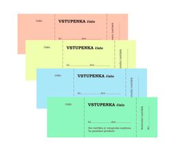 Obrázek produktu: Bločkové vstupenky, 100 listů, číslovaná, 4 barvy
