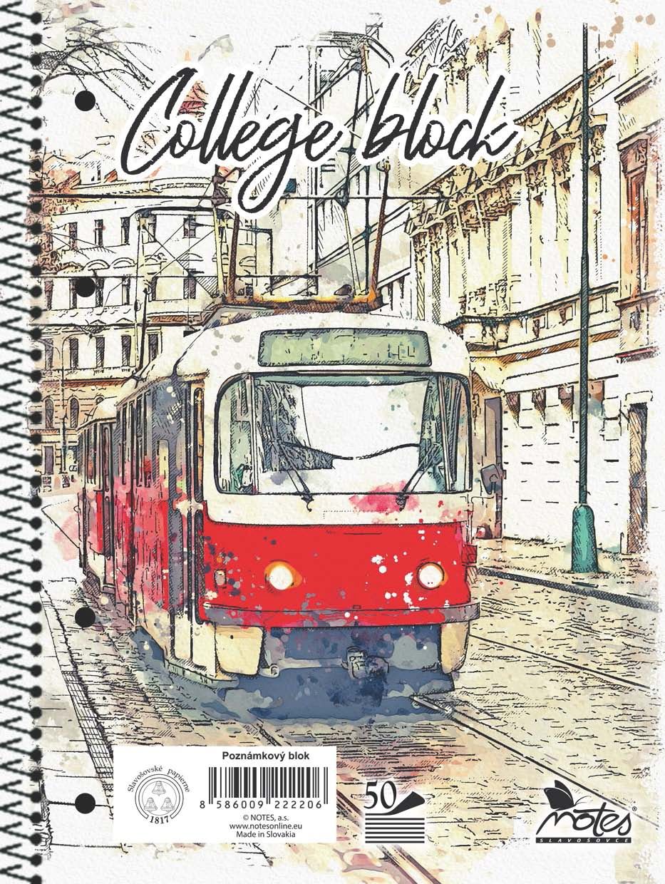 Blok A5 COLLEGE 50 listů - linkovaný 8 mm