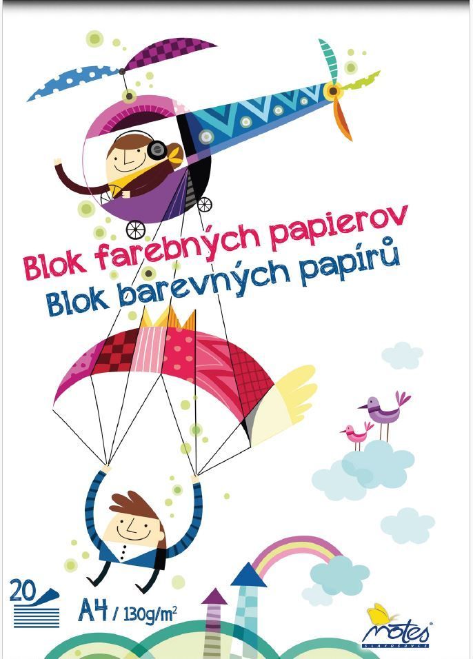 Blok barevných papírů A4 130 g - 20 listů