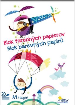 Obrázek produktu: Blok barevných papírů A4 130 g - 20 listů