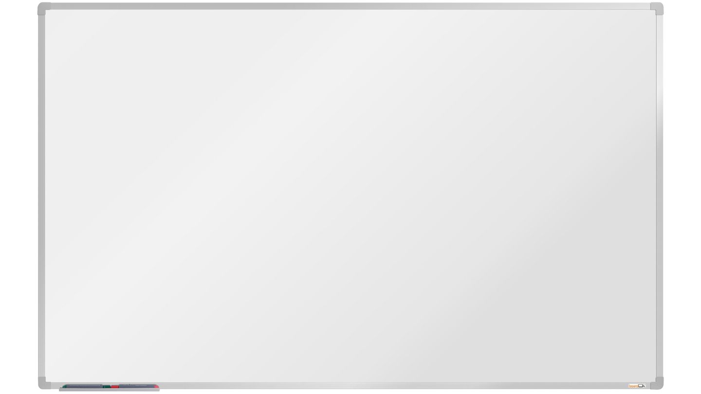 boardOK Bílá magnetická tabule s emailovým povrchem 200 × 120 cm, stříbrný rám