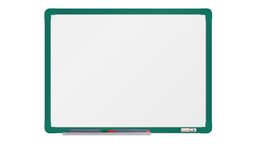 Obrázek produktu: boardOK Bílá magnetická tabule s emailovým povrchem 60 × 45 cm, zelený rám