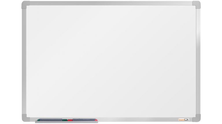 Levně boardOK Bílá magnetická tabule s emailovým povrchem 60 × 90 cm, stříbrný rám