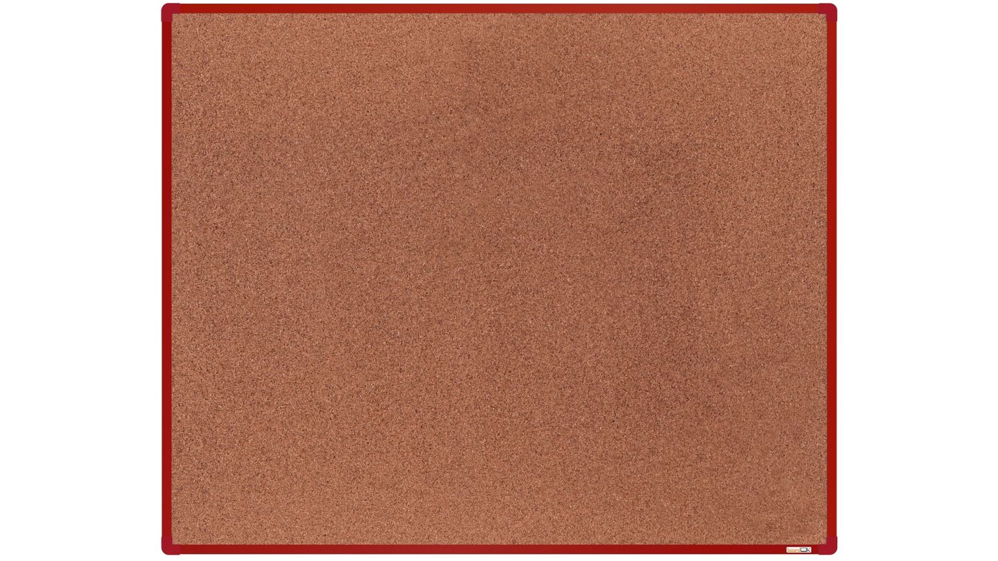 boardOK Korková tabule s hliníkovým rámem 150 × 120 cm, červený rám