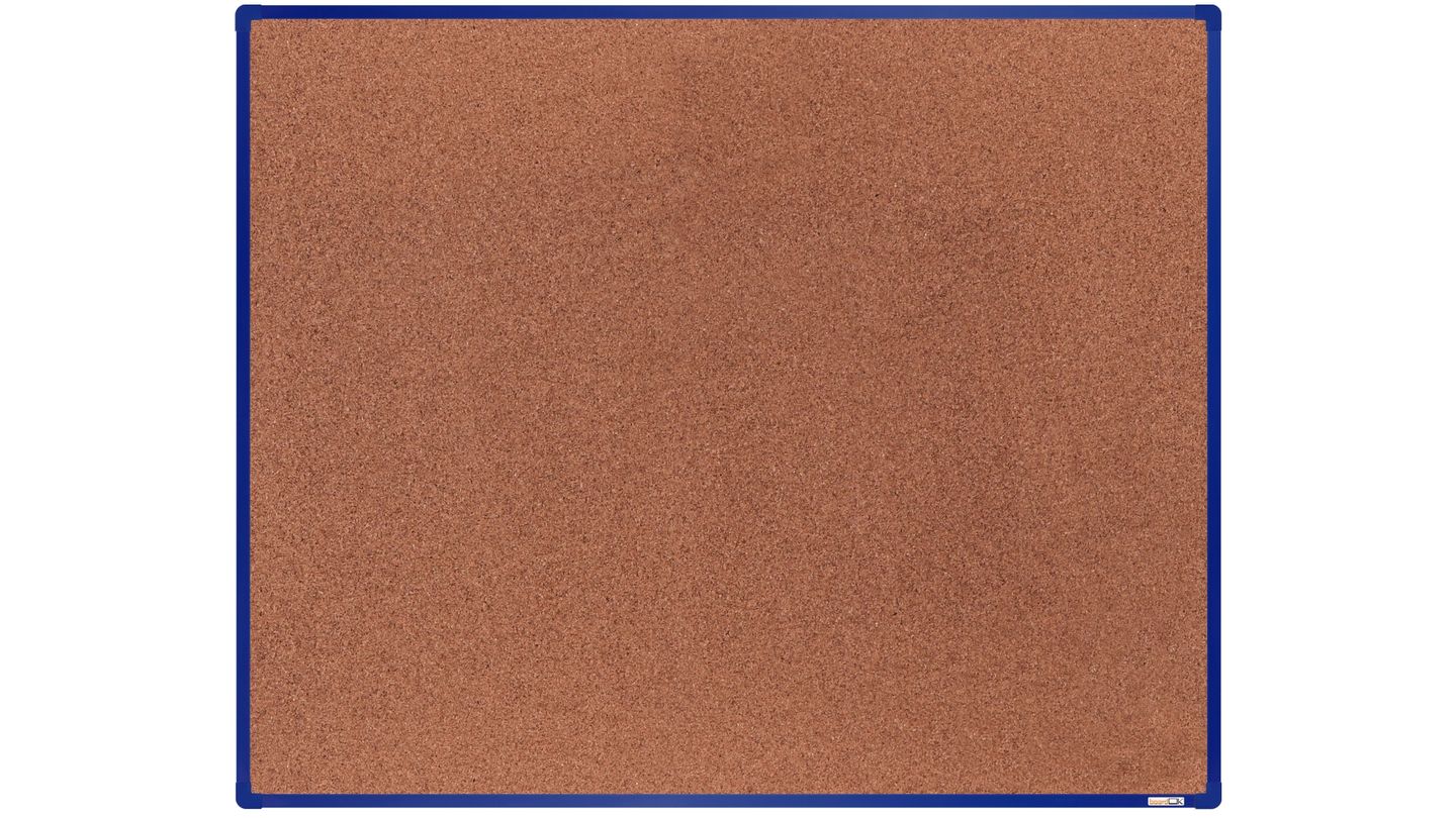 boardOK Korková tabule s hliníkovým rámem 150 × 120 cm, modrý rám