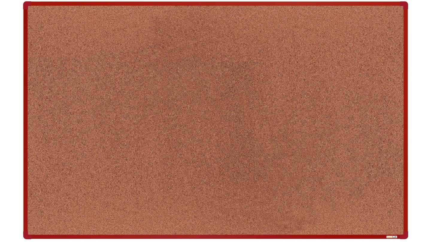 boardOK Korková tabule s hliníkovým rámem 200 × 120 cm, červený rám