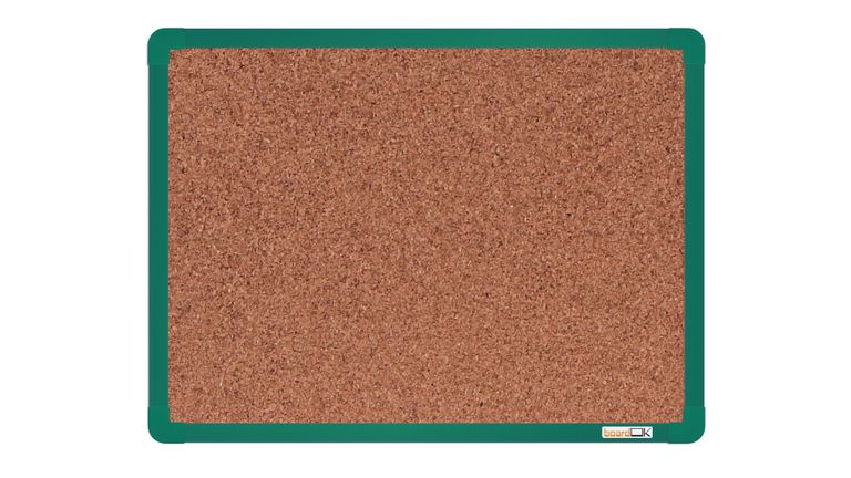 Levně boardOK Korková tabule s hliníkovým rámem 60 × 45 cm, zelený rám
