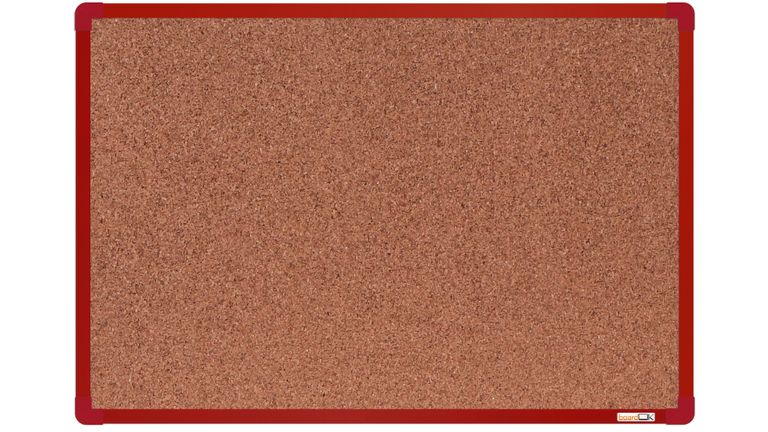 Levně boardOK Korková tabule s hliníkovým rámem 60 × 90 cm, červený rám