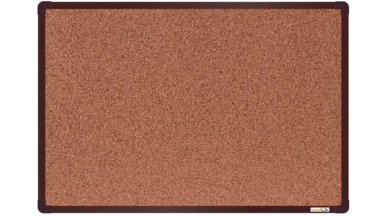 Levně BoardOK Korková tabule s hliníkovým rámem 60 × 90 cm, hnědý rám