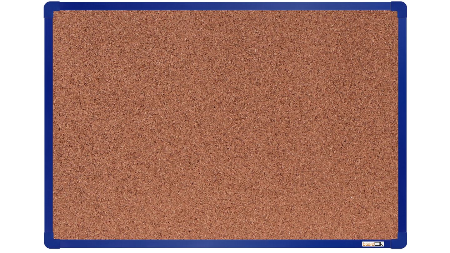 boardOK Korková tabule s hliníkovým rámem 60 × 90 cm, modrý rám