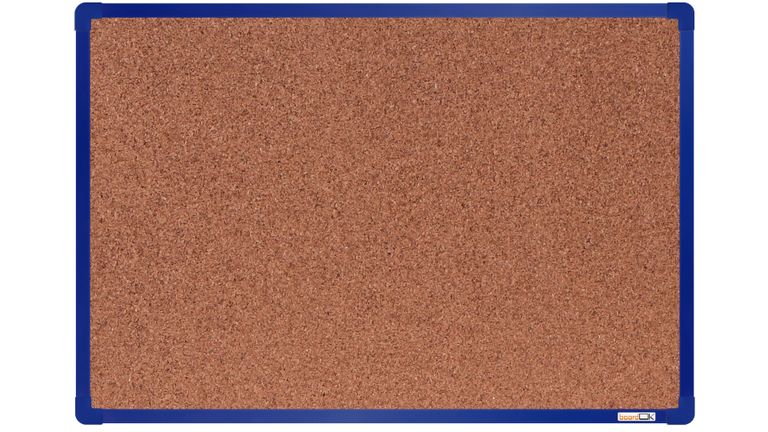Levně boardOK Korková tabule s hliníkovým rámem 60 × 90 cm, modrý rám