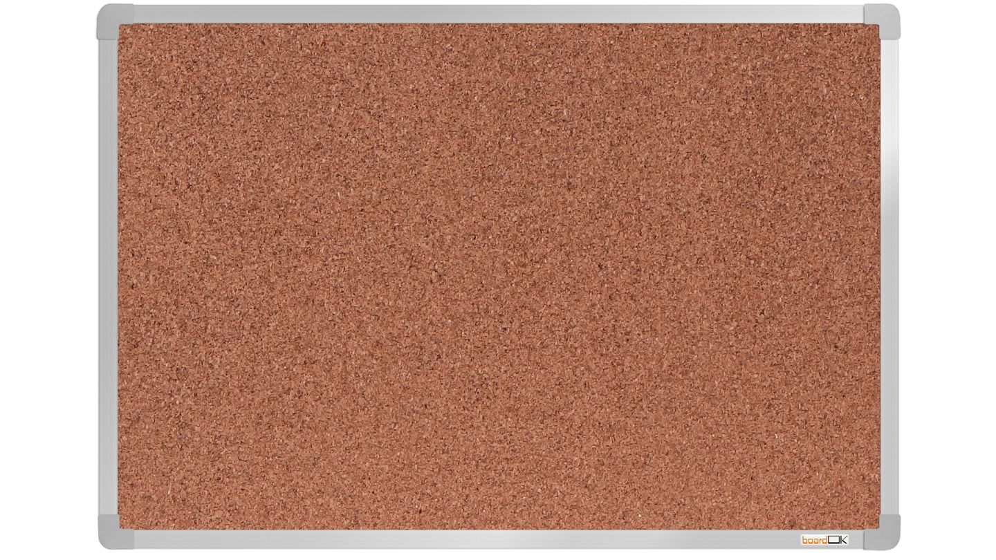boardOK Korková tabule s hliníkovým rámem 60 × 90 cm, stříbrný rám