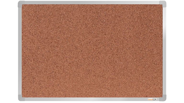 Levně boardOK Korková tabule s hliníkovým rámem 60 × 90 cm, stříbrný rám