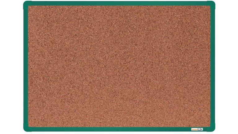 Levně boardOK Korková tabule s hliníkovým rámem 60 × 90 cm, zelený rám