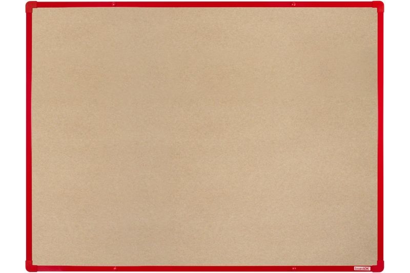 BoardOK Tabule s textilním povrchem 150 × 120 cm, červený rám