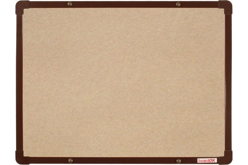 BoardOK Tabule s textilním povrchem 60 × 45 cm, hnědý rám