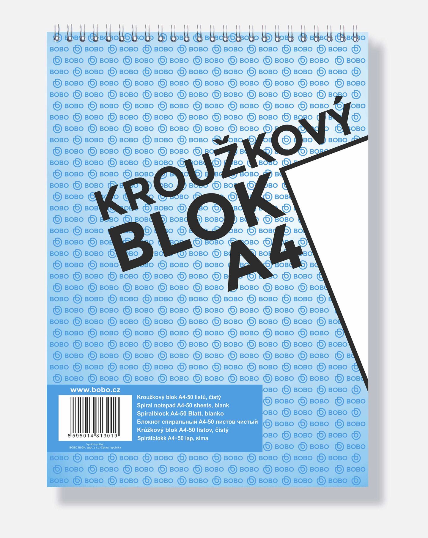 BOBO Blok kroužkový, horní vazba, A4 50 l. nelinkovaný