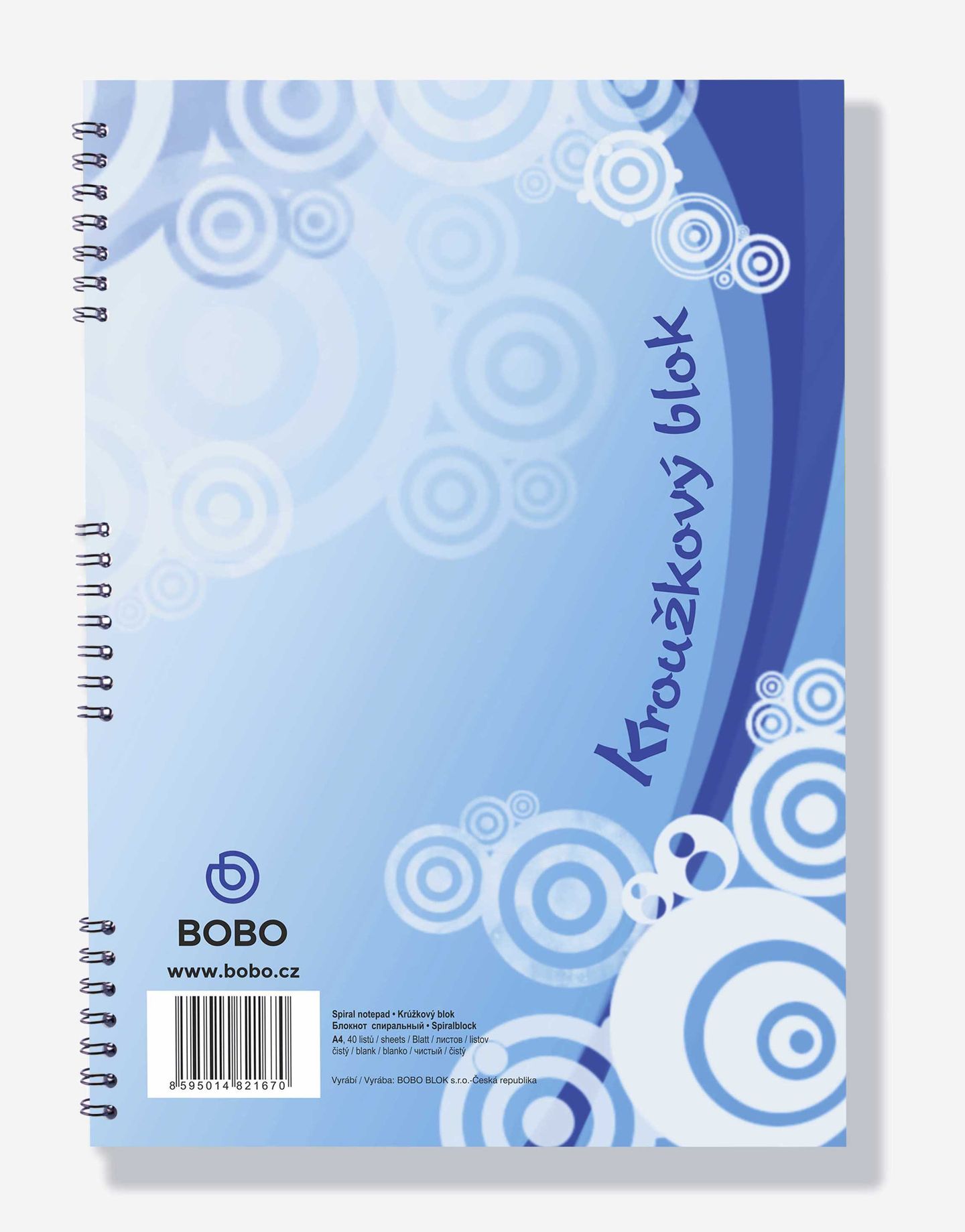 BOBO Blok s boční spirálou A4 40 listů - čistý