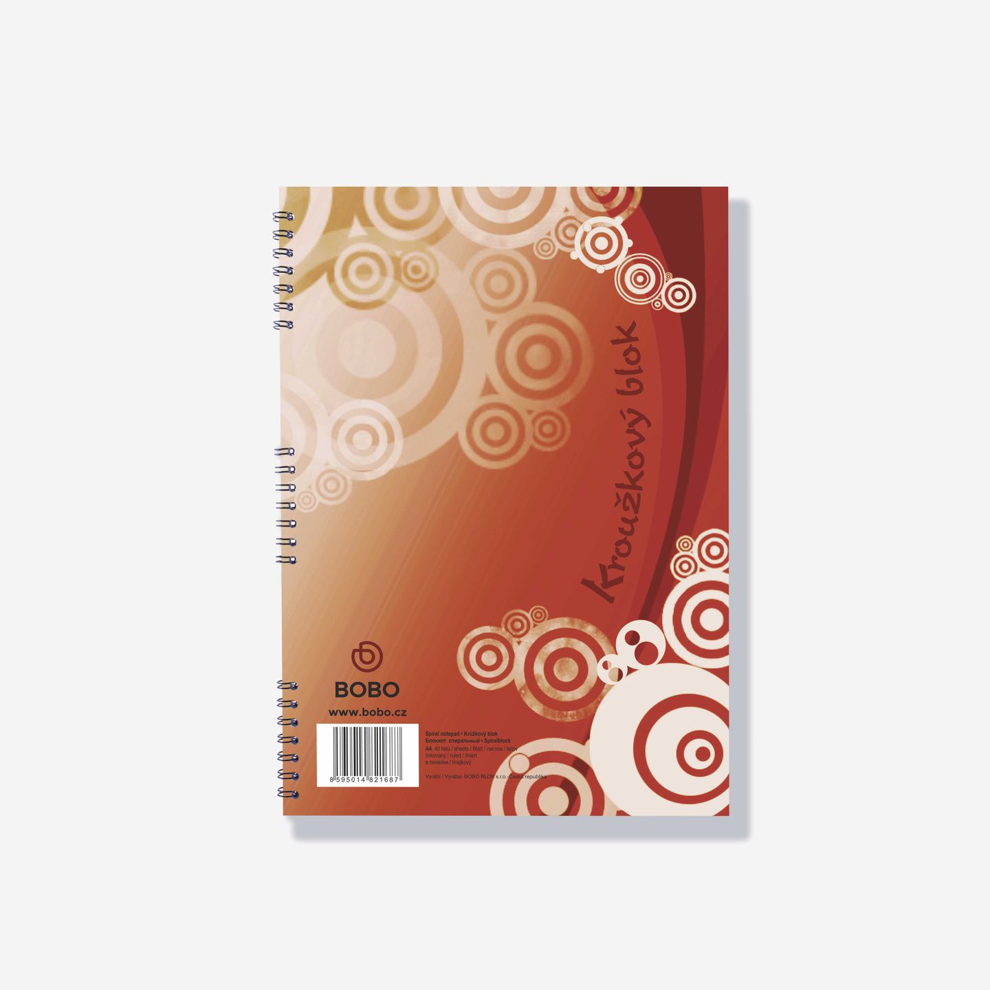 BOBO Blok s boční spirálou A4 40 listů - linkovaný