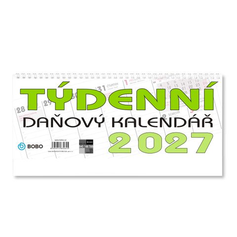 Obrázek produktu: BOBO Kalendář stolní 2027 daňový, týdenní, sloupcový