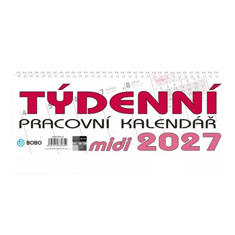 Obrázek produktu: BOBO Kalendář stolní 2027 pracovní MIDI, týdenní, sloupcový