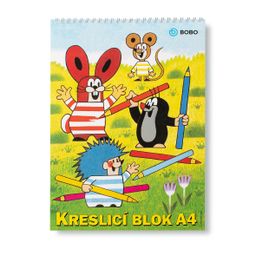 Obrázek produktu: BOBO Kreslicí blok KRTEK spirála A4 - čistý