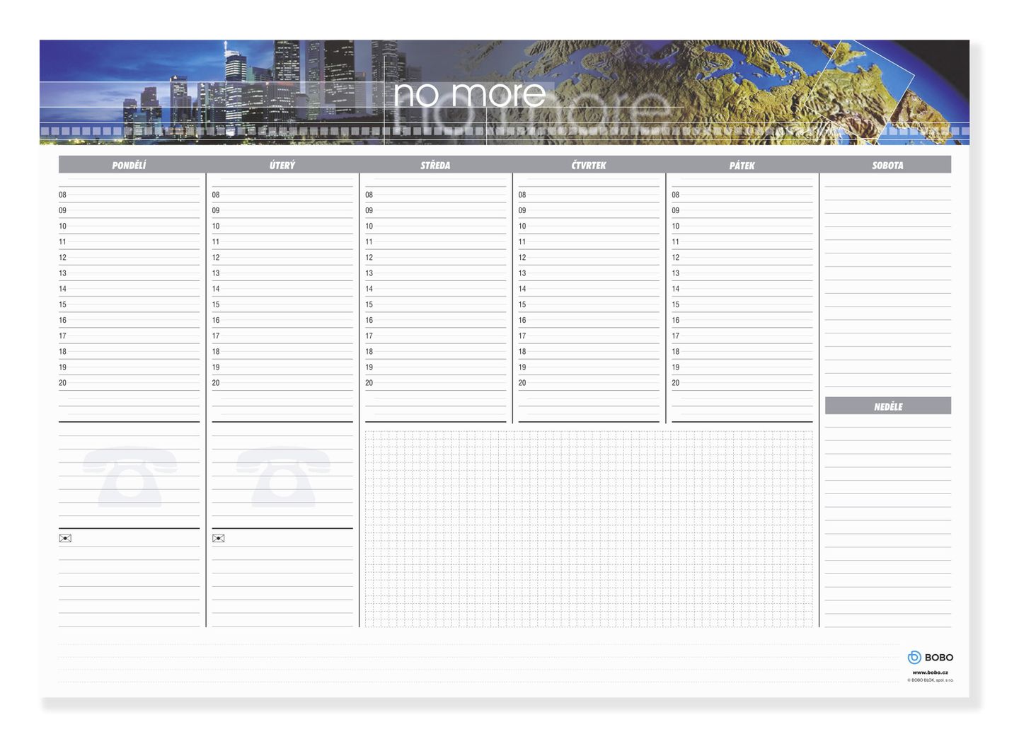 BOBO Plánovací podložka OFFICE bezdatumová A2
