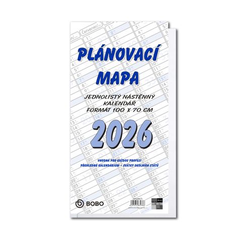 Obrázek produktu: BOBO Plánovací roční mapa 2026 B1, skládaná