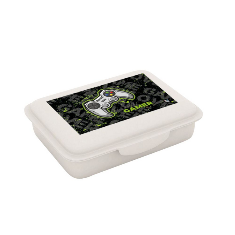 Karton P+P Box na svačinu s přihrádkou Gamer
