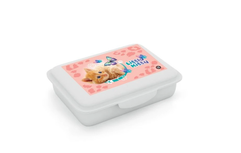 Levně Box na svačinu s přihrádkou Kočka