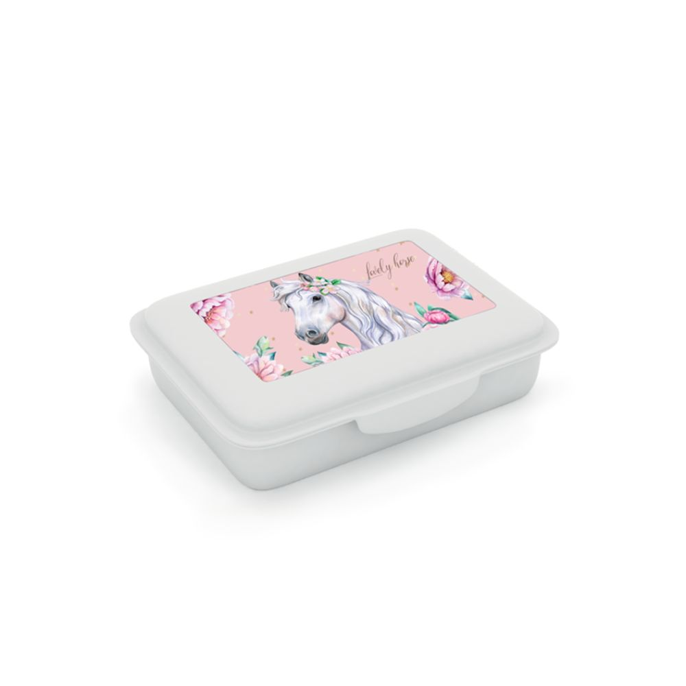 Box na svačinu s přihrádkou - Kůň romantic