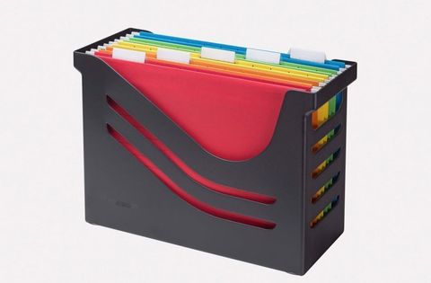 Obrázek produktu: Box na závěsné desky, 5 barevných desek A4, PS, černý