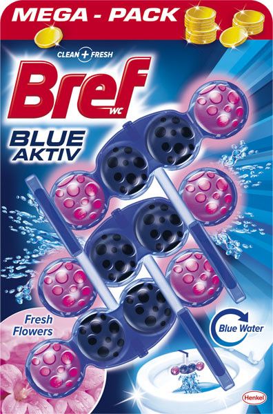WC blok Bref Color Aktiv - Flower, 3x 50 g