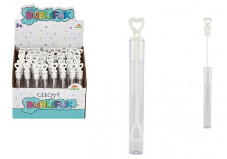 Bublifuk mini 5 ml gelový bílý svatební 10,5cm