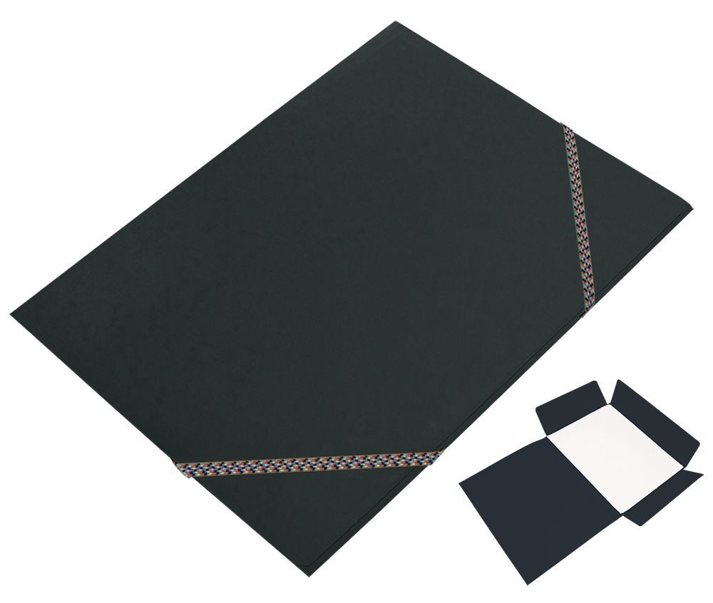 CAESAR OFFICE Odkládací mapa A4 tříklopá s gumou prešpán - černá