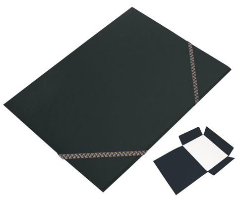 Obrázek produktu: CAESAR OFFICE Odkládací mapa A4 tříklopá s gumou prešpán - černá