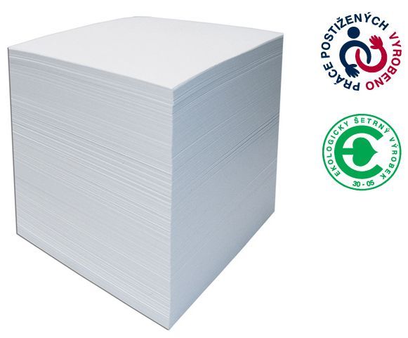 CAESAR OFFICE Špalíček nelepený 8,5 × 8,5 × 8 cm - náhradní náplň bílá