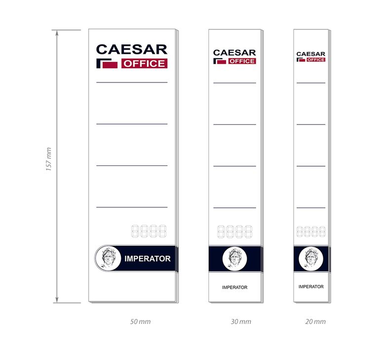 CAESAR OFFICE Štítek na pořadač zasouvací 20 × 157 mm, 10 ks
