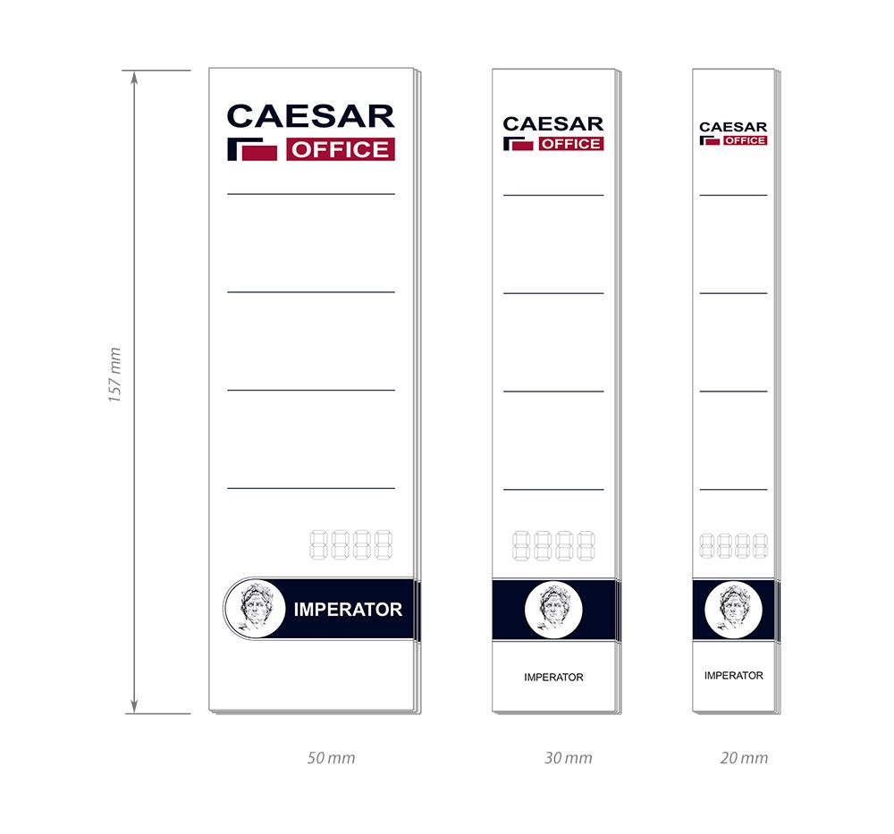 CAESAR OFFICE Štítek na pořadač zasouvací 50 × 157 mm, 10 ks