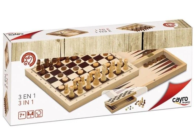 Cayro - Sada 3 v 1 (šachy, dáma a vrhcáby)