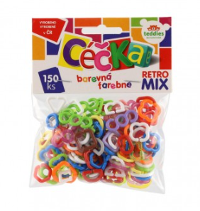 Teddies Céčka barevná 150 ks retro mix plast v sáčku