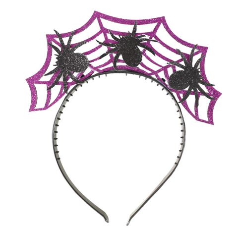 Obrázek produktu: Čelenka Halloween fialová s pavouky