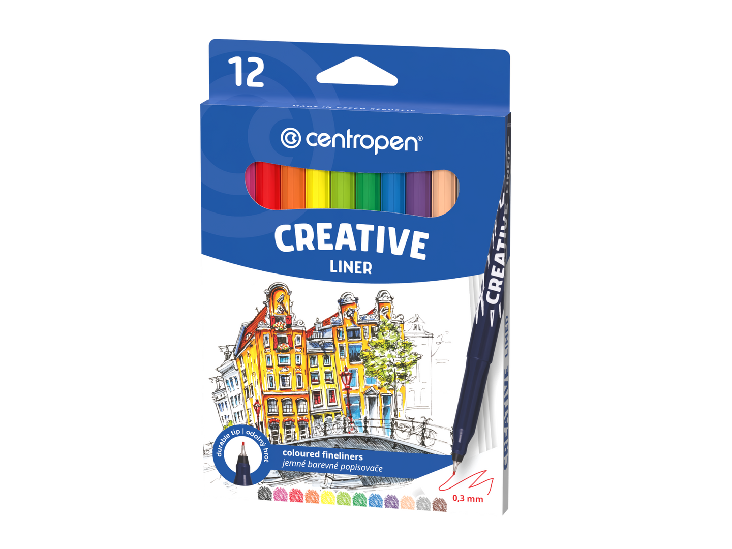 Centropen Creative liner 2521 0,3 mm - sada 12 barev
