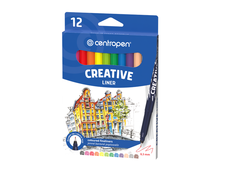 Centropen Creative liner 2521 0,3 mm - sada 12 barev