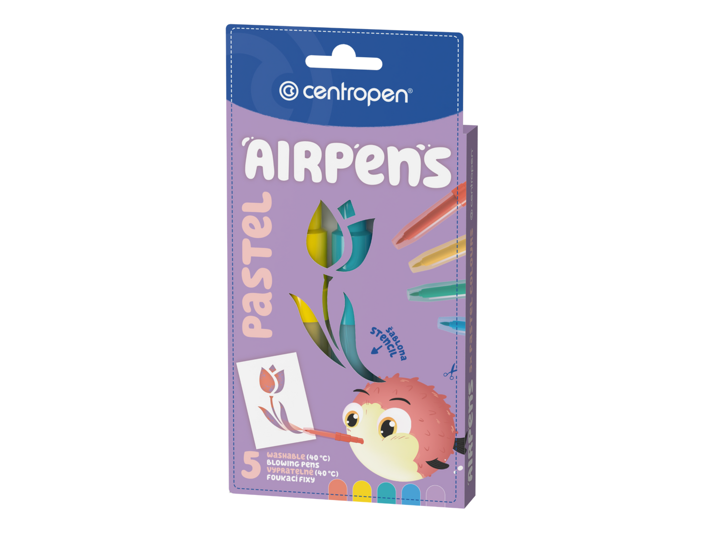 Centropen Foukací fixy AIR PENS 1500/5 PASTEL - sada 5 barev