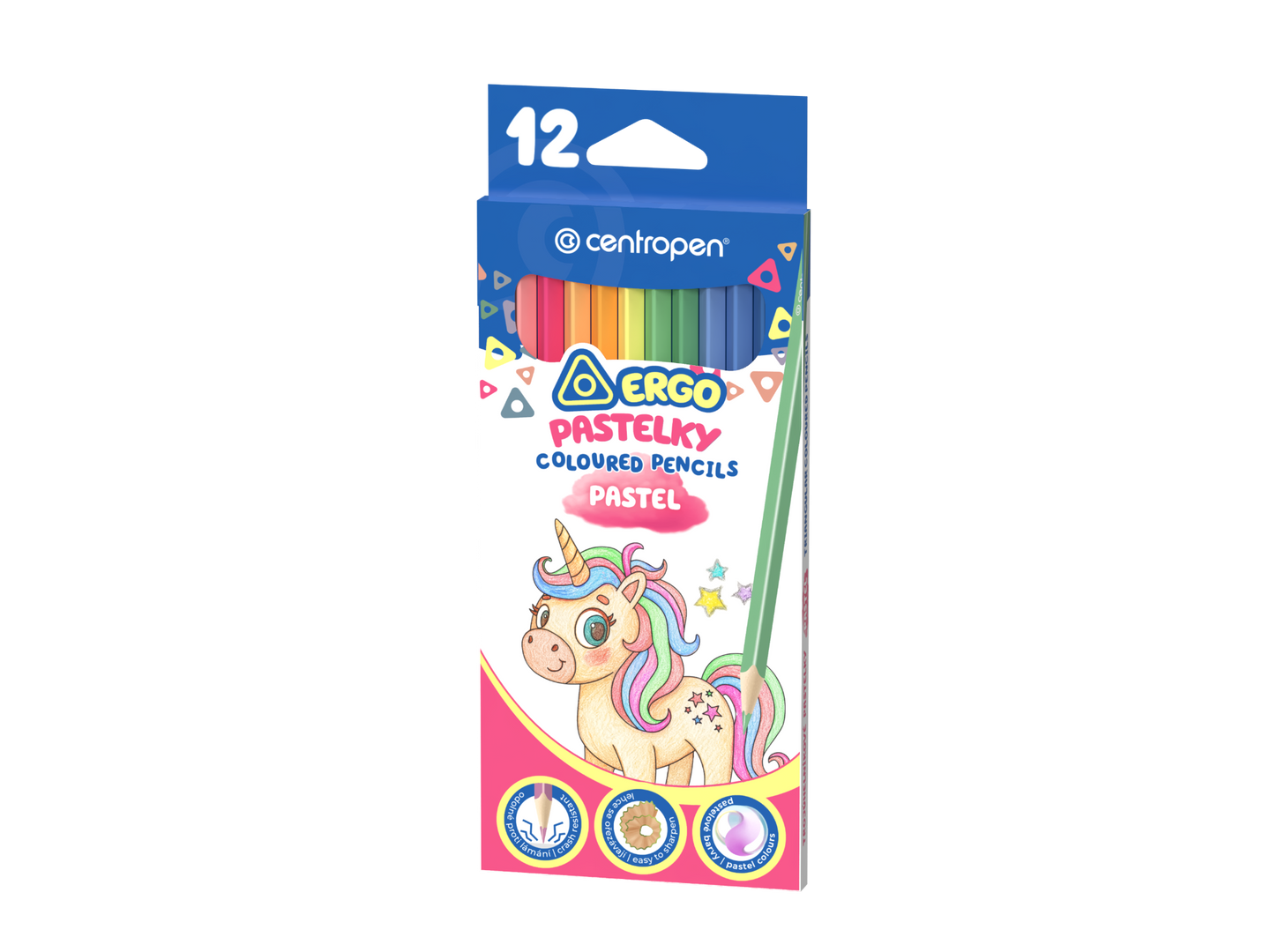 Centropen Pastelky trojhranné pastelové - 12 ks
