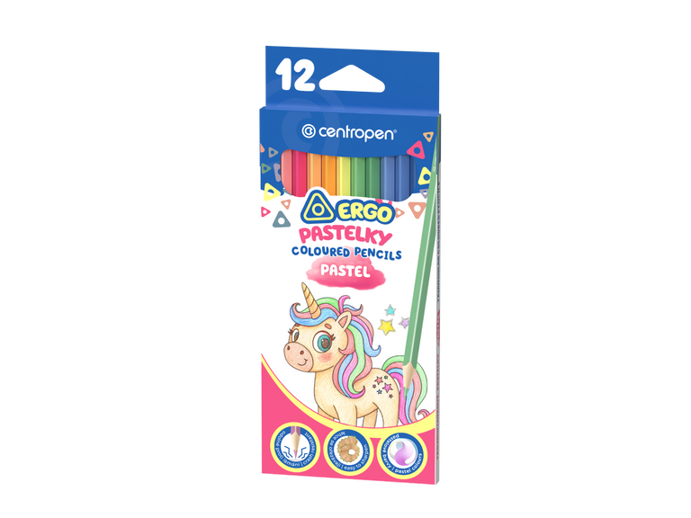 Centropen Pastelky trojhranné pastelové - 12 ks
