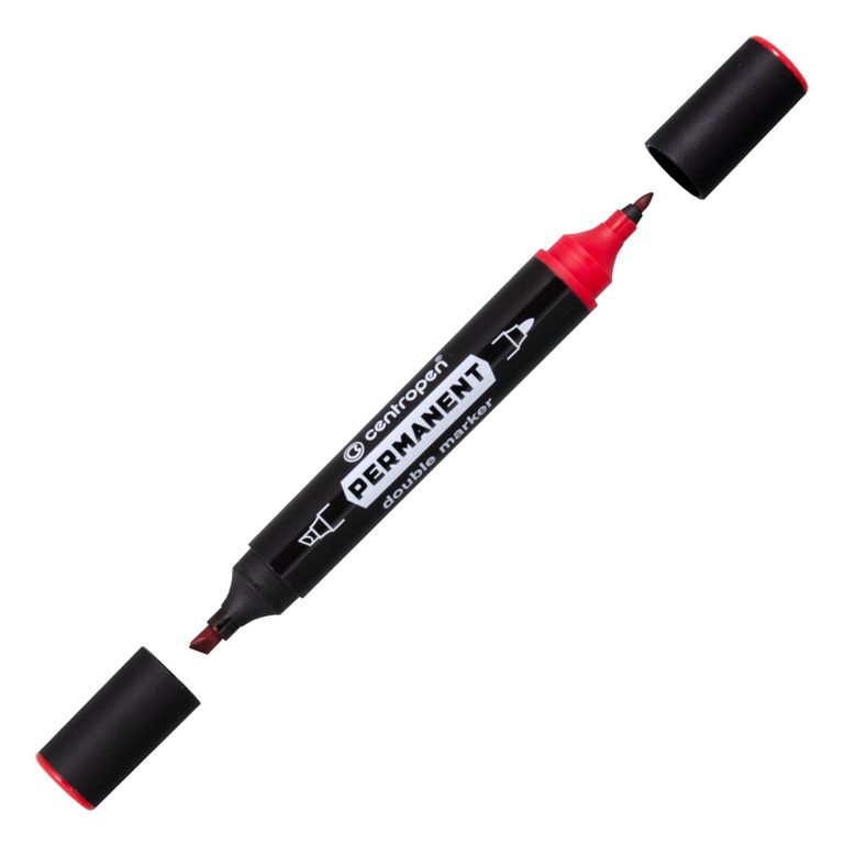 Popisovač Centropen Double 1666 červený Permanentní CENTROPEN, a.s.
